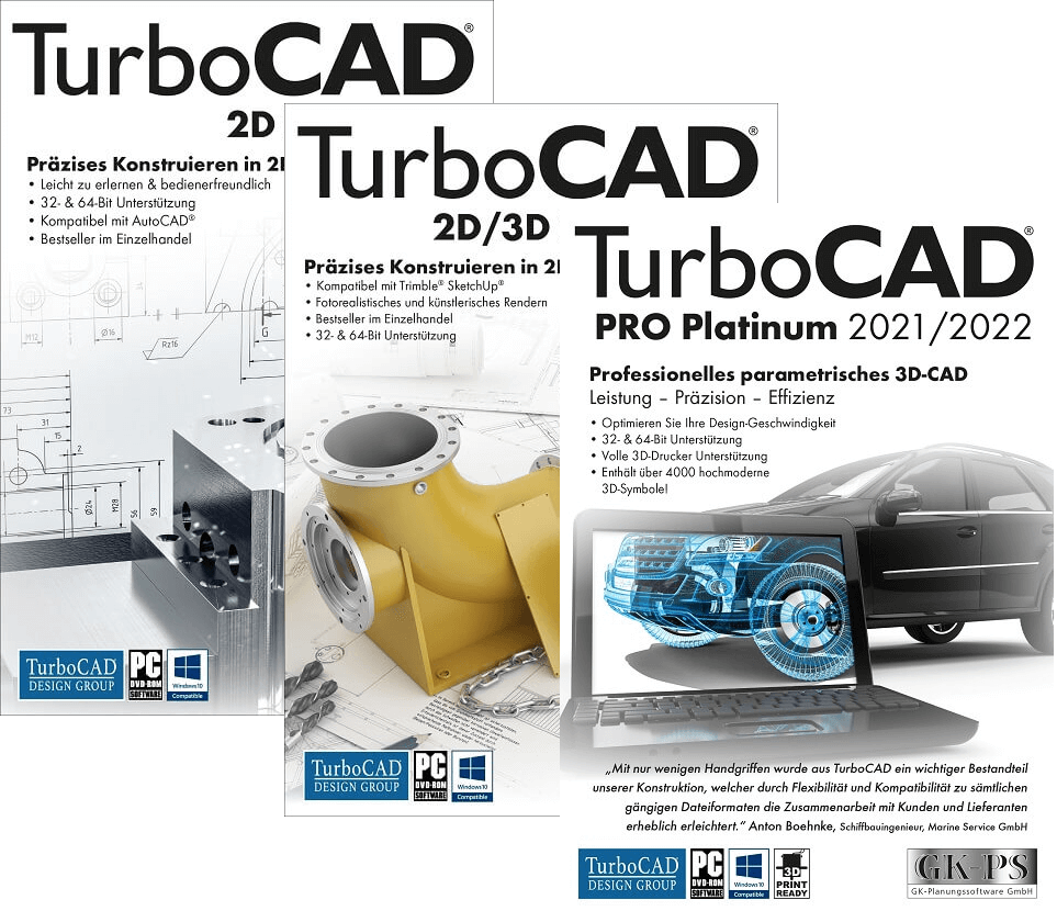 TurboCAD 2021-2022 Versionen Windows